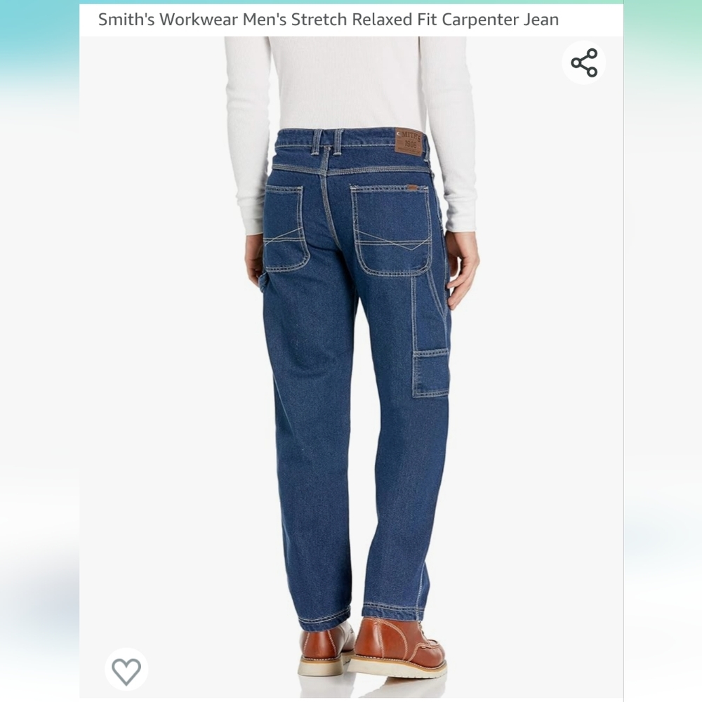 Mens relaxed fit carpenter jeans size 38x30